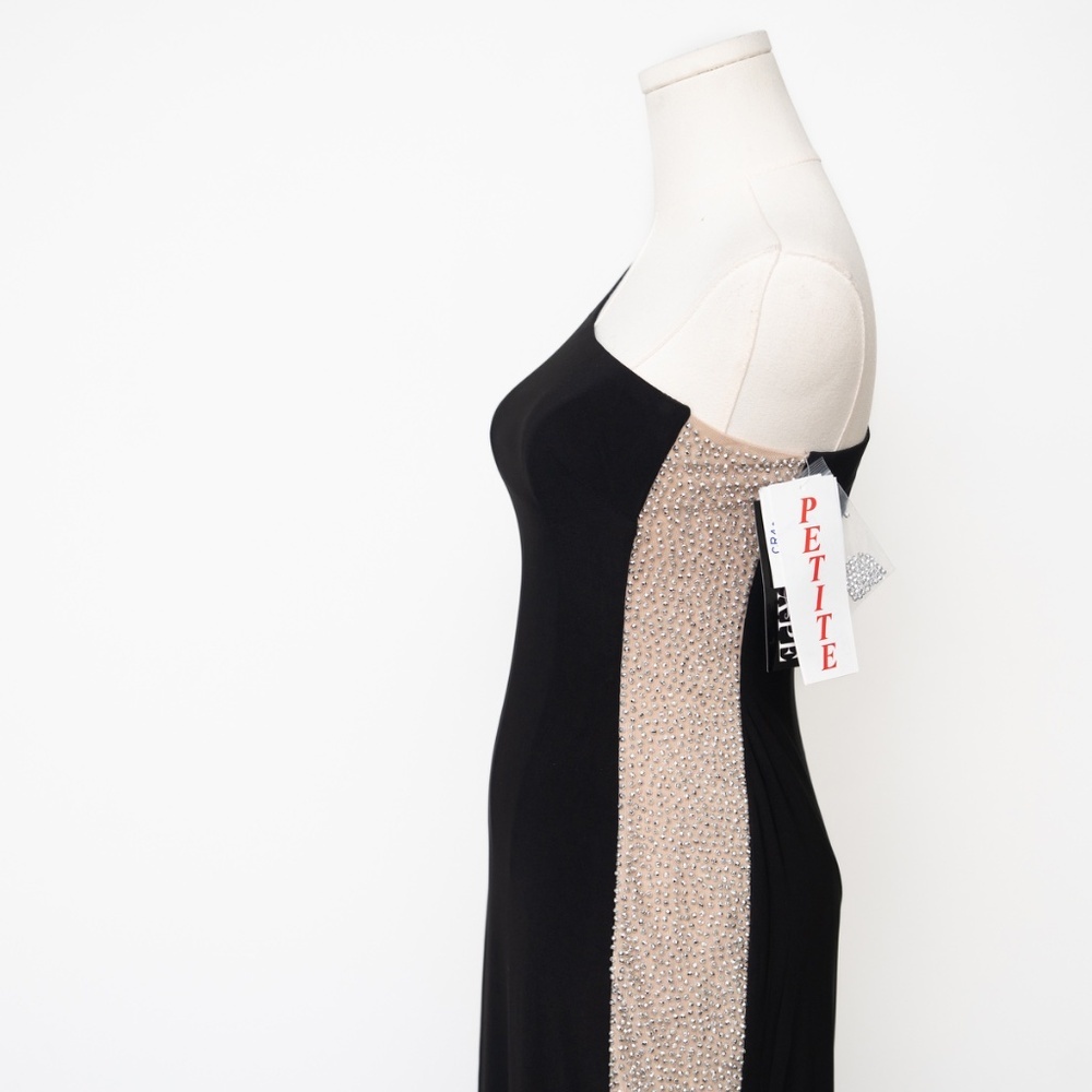 Xscape‎ -Petite Beaded Colorblocked One-Shoulder Gown - Picture 9 of 10